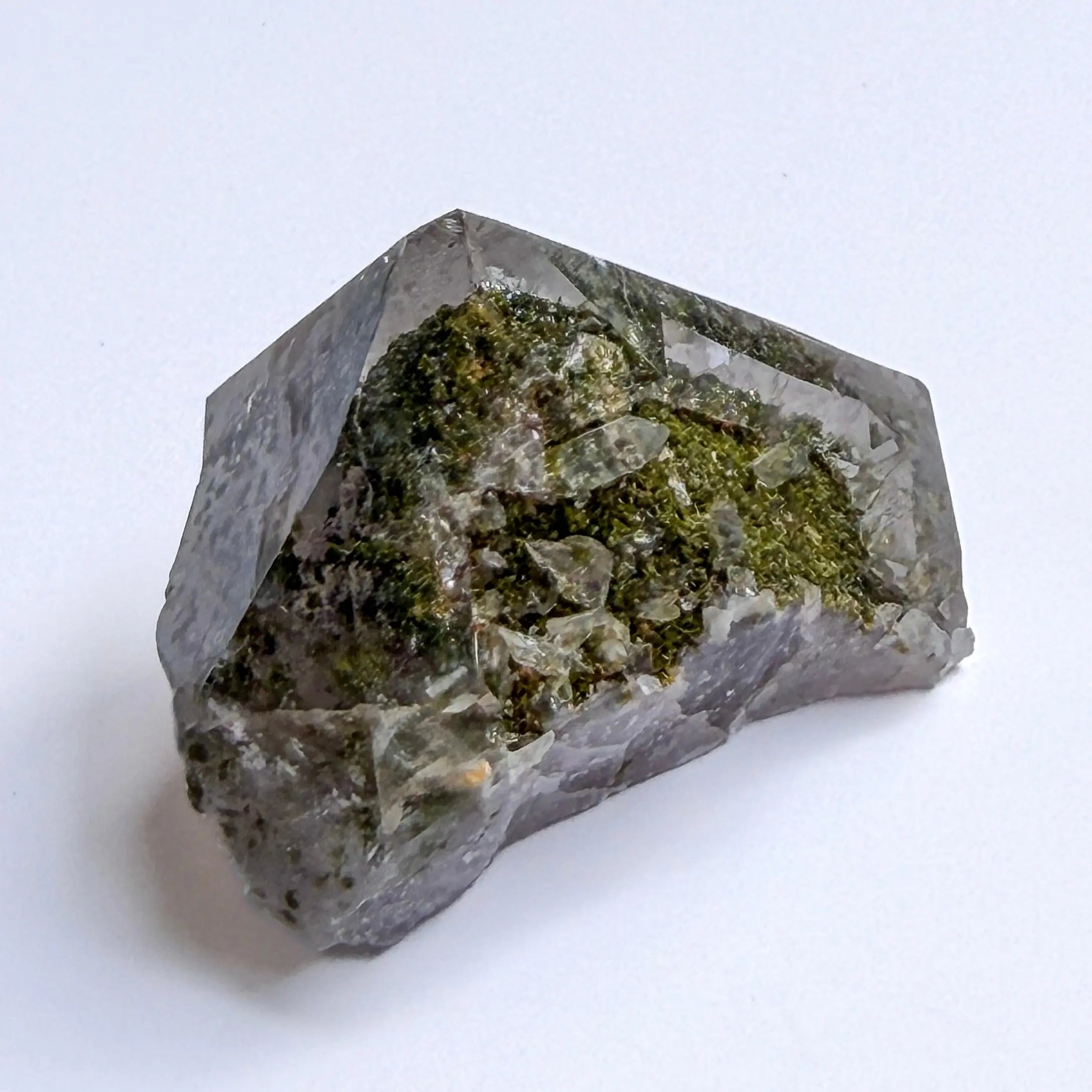 Garden Amethyst - Epidote Gemstone, Hematite Inclusion